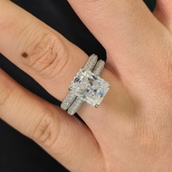 Brand new  Radiant Cut 4CT Moissanite Ring Set 925 Sterling Silver Moissanite Rings GRA Certified Mo