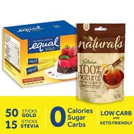 Equal Gold 50 Sticks with Naturals Stevia 15 Sticks (Zero Calorie Sweetener, Sugar Free)