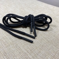 Black round shoes with iron aglet