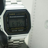 CASIO A168 Silver Free Box Casio Putih