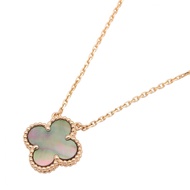 【二手】梵克雅寶 (Van Cleef & Arpels) 復古 Alhambra 項鍊，頸圍 37.5/42 厘米，K18PG（玫瑰金），復古 Alhambra 灰色珍珠母貝項鍊