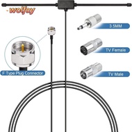 YOLANDA FM Dipole Aerial, Plug Play Stereo Radio Antenna, Portable 75Ohm Universal Aerial Connector 
