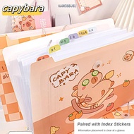 NARCISSUS13A0E A4 File Folder, Capybara Cartoon Test Paper Storage Folder, Waterproof Large Capacity