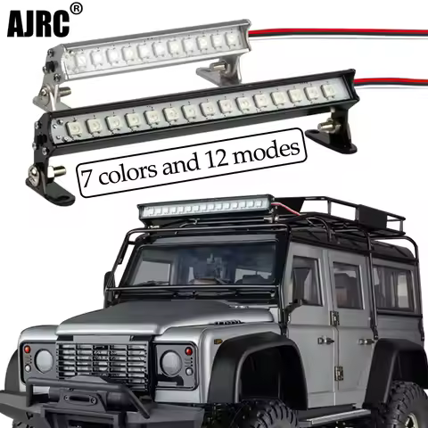 Rc Car Roof Lamp 7 Colors And 12 Modes Led Light Bar For 1/10 Rc Crawler Traxxas Trx4 Axial Scx10 90
