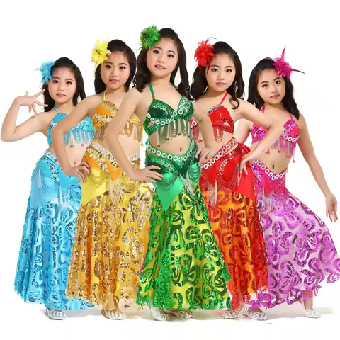 customized children's set performance bra belt skirt 3pcs bellydance costume indian clothes women ук