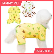 Cotton Dog Pajamas Cartoon Print Pet Jumpsuit Dog Clothes Small Puppy Cat Costume