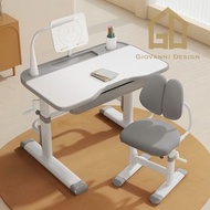 3622 White 兒童學習桌椅 Kids' Study Desk and Chair 兒童學習桌椅組合 可升降 兒童學習書桌 寫字枱 Desk 兒童升降學習桌椅套裝 學生椅 護脊 書枱 書桌 書座