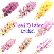 🎯 9 head 3D Latex Premium Orchid Phalaenopsis Orkid Latex Premium high quality🎯 Bunga Hiasan Orkid L