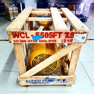 MITSUBISHI ปั๊มน้ำไฟฟ้า รุ่น WCL-5505FT 7.5แรงม้า 380V ท่อออก 2 1/2"X2" หน้าแปลน TOTAL HEAD 34.8เมตร