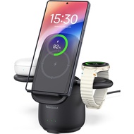 Wireless Charger for Samsung, 3 in 1 Charging Station for Samsung Galaxy S25 Ultra/S25/S24/Z Flip7/F