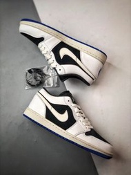 💜Air Jordan 1 Low Quai 54 White black blue shoes