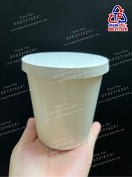50 Ly giấy 450ml nắp giấy đựng kem - ly giấy 15oz đựng thức ăn mang đi - lẩu ly