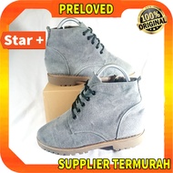 PRELOVED Original Sepatu Boot Denim KOREA Style / Sepatu Casual Santai IMPORT KOREA SECOND Real Pict