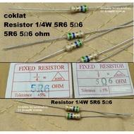 Chocolate 5.6 Resistor 1/4 W watt 5% 5.6 Ohm 5 koma 6 1/4W 5.6ohm 5.6ohm