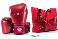 Fairtex Boxing Gloves BGV22 Metallic gloss color Red Leather (8,10,12,14,16 oz) for Sparring MMA K1 นวมซ้อมชก แฟร์แท็ค สีแดง เมทัลลิก