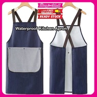 Waterproof Apron Kitchen Chef Apron Oilproof Canvas Apron Pocket Hang Neck Apron /Dapur Apron Kalis 