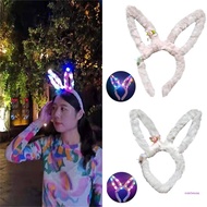 CON Led Bunny Headband Plush Bunny Headband Light Up Easter Headband Rabbit Headband