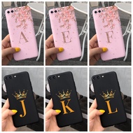 For iPhone 7 Plus 8Plus Fashion Crown Initial Letter Phone Casing For iPhone 8 Plus 7Plus Black Pink Soft Silicone TPU Case