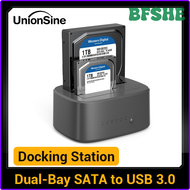 BFSHE UnionSine Dual Bay HDD Docking Station with Offline Clone SATA to USB 3.0 HDD Clone Docking Station for 2.5/3.5'' SSD HDD Case HSEJB