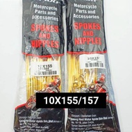 SPOKE RIM LIDI EMAS OR SILVER/GOLD SPOKES APIDO 10X155/157/161/163/168