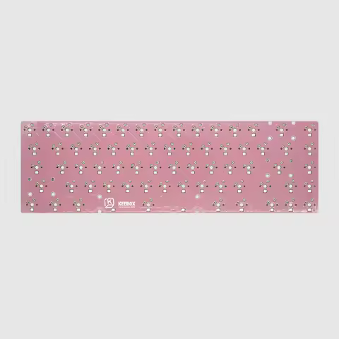 Keebox 65% Hot Swap PCB R2 Customized Keyboard 65 Layout RGB PCB Support VIA Pink PCB