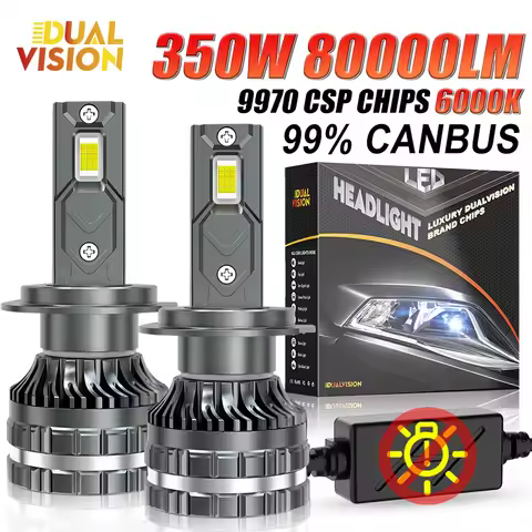 Dualvision H4 LED H7 Canbus Car Headlight H8 H9 H11 H1 9005 HB3 9006 HB4 Auto LED Lamp Fog Bulb CSP 