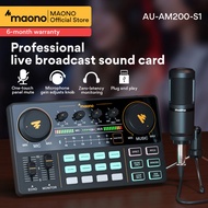 MAONO AM200-S1 Sound Card Microphone Set Professional Live Broadcast Sound Card Mixer for Mobile Phone Computer PC Youtube Tik-Tok