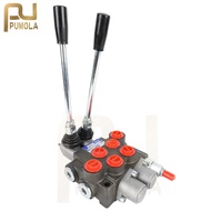 Manual Operated Directional Valve 2 Spool P40 Hydraulic Monoblock Directional Flow Control Valve