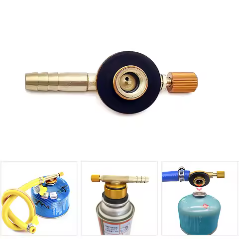 Camping Gas Cylinder Adapter EN417 Lindal Valve Connector Inflatable Valve Adapter Brass Gas Cartrid
