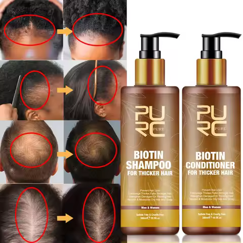 PURC Smoothing Hair Scalp Treatment Hair Shampoo Biotin Hair Oil and Conditioner Set for Men Women H