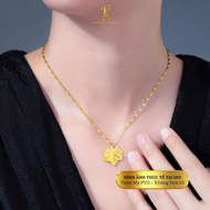 Titanium SST piece necklace with maple leaf shape VC231