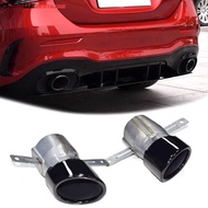 For Mercedes CLA35 GLB35 Exhaust Muffler Stainless Steel Round Black Tailpipe