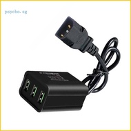 Psy Power 3 Port USB Charger Converter For Ebike Scooter 36V 84V System Black