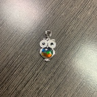 Owl Ammonite Pendant with Necklace 🌈 斑彩猫头鹰小吊坠/配件吊饰🌈  1 set