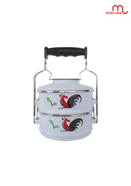 Mitra Loka Rantang 2 Susun Enamel Stainless Motif Ayam Jago Kukuruyuk KIG Kedaung Serbaguna Untuk Pa