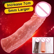 7 inches Skin Extender Cock Penis Sleeve with Spike and Bolitas for Men G point Big Dick Head Dotted Ribbed Spike Enlarger Penis Sleeve Sex Toy for Happy Sex