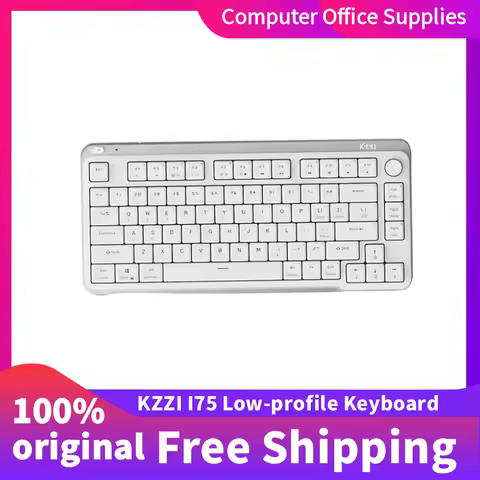 KZZI I75 Youth Edition Wireless Short Axis Mechanical KeyboardMulti-function Metal Scroll Wheel RGB 
