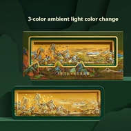 Rivers and Mountains Paper Carving Night Light 3D Fridge Magnet Sculpture Beijing Travel Souvenir