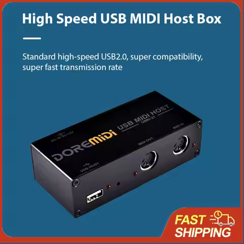 USB MIDI Host Box Interface Converter High Speed 2.0 for Keyboards Drum Pads Effect Pedals Sound Mod