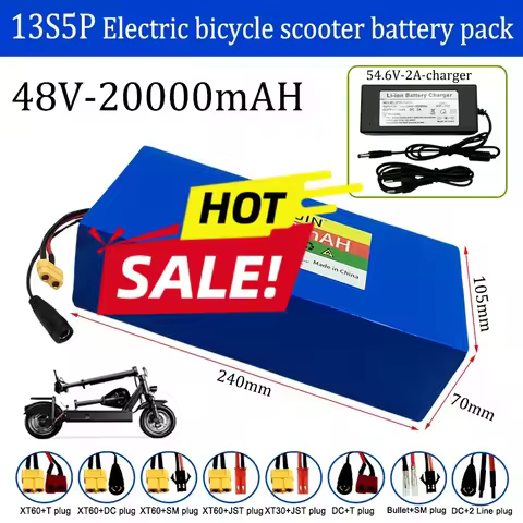 FACTORY STORE 13S5P 48V 20AH 18650 Li-ion Battery Pack Suitable for electric scooters, mountain bike