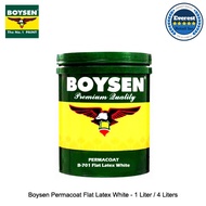 Boysen Permacoat Flat Latex White 1 Liter / 4 Liters