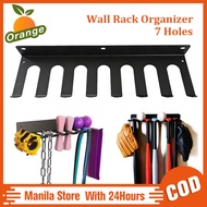 Baseball Bat Holder 7 Holes Metal Rack Sport Equipment Organizer For School Dugout Basement Gym