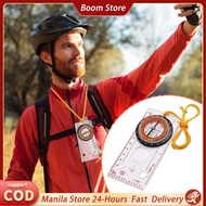Portable Compass Map Ruler Multifunctional Compass Scale Ruler With Lanyard Outdoor Guiding Tool