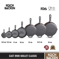 KOCH&BACKEN Cast Iron Skillet Classic Preseased - Pure Cast Iron Skillet Non-Stick