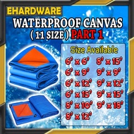 Waterproof Blue Orange / Blue Green Canvas Tarpaulin Sheet Canopy Camping Kanvas Khemah Pasar Malam 