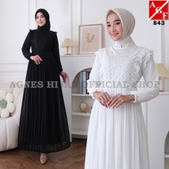 Gaun Putih Baju Raya 2025 Terbaru Kaftan Dress Kembang Muslimah Elegan Jubah Abaya Haji Umrah 843