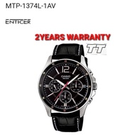 [2YEARS WARRANTY] Original Casio MTP-1374L-1AV Men Watch Youth Enticer Leather Watch MTP-1374L 1374 