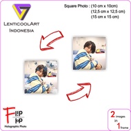Custom Lenticular / Lenticular / Flip Flop Square Photo Moving Image (10cm / 12,5 cm/ 15 cm)