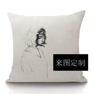 Customized Pillow Customized Picture Customized DIY Pillow Cushion Canvas Linen Office Sofa Cushion 