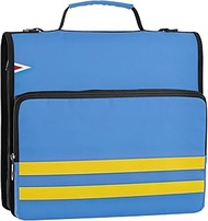 3 Ring Binders 1 1/2 Inch D Ring Aruba Flag Zipper Binder Organizer Binders with Strap Middle School